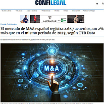 El mercado de M&A espaol registra 2.647 acuerdos, un 2% ms que en el mismo periodo de 2023, segn TTR Data